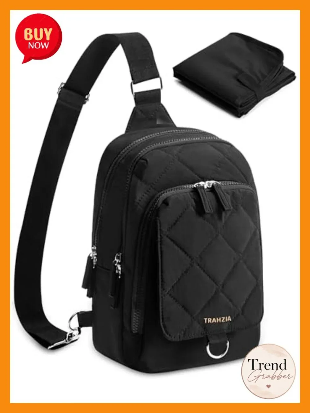 Mini Diaper Bag with Changing Pad, Crossbody Sling Purse, Nylon